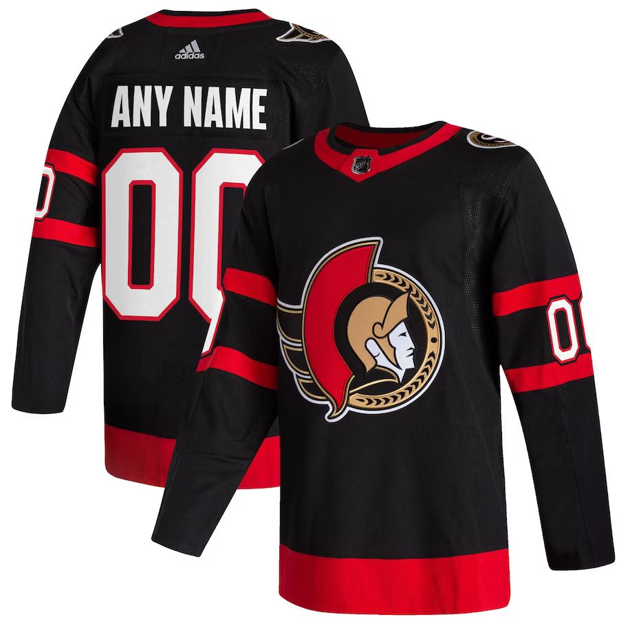Men Ottawa Senators adidas Black Home Authentic Custom NHL Jersey
